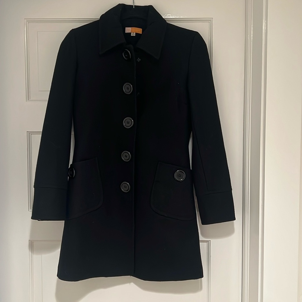 Tulle Black Wool Coat Small